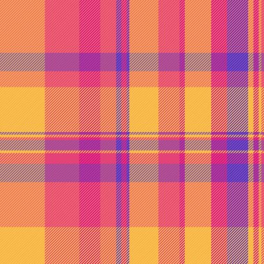 Boyutsal kontrol tekstil kumaşı, ekose kumaş fikri. Kehribar ve kırmızı renklerde sıcak dokusu pürüzsüz vektör deseni.