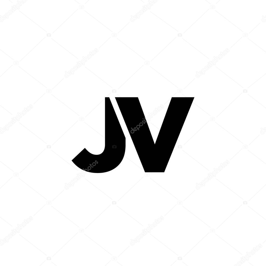 Trendy letter J and V, JV logo design template. Minimal monogram initial based logotype for company identity.