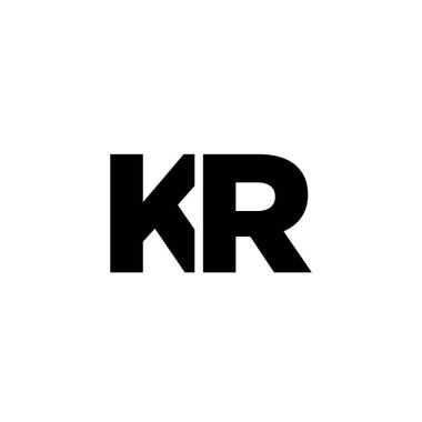 Popüler harf K ve R, KR logo tasarım şablonu. Şirket kimliği için asgari monogram tabanlı logotype.