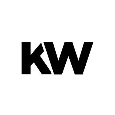 K ve W harfi, KW logo tasarım şablonu. Şirket kimliği için asgari monogram tabanlı logotype.