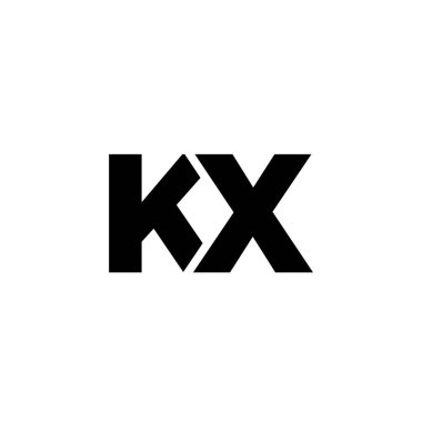 K ve X harfi, KX logo tasarım şablonu. Şirket kimliği için asgari monogram tabanlı logotype.