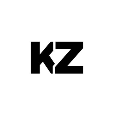 K ve Z harfi, KZ logo tasarım şablonu. Şirket kimliği için asgari monogram tabanlı logotype.