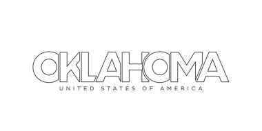 Oklahoma, USA typography slogan design. America logo with graphic city lettering for print and web products.