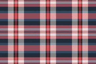 Tekstil arkaplan ekoseli tartan dokusu kontrolünün kumaş desenli vektörü cyan ve kırmızı renklerde dikişsiz.