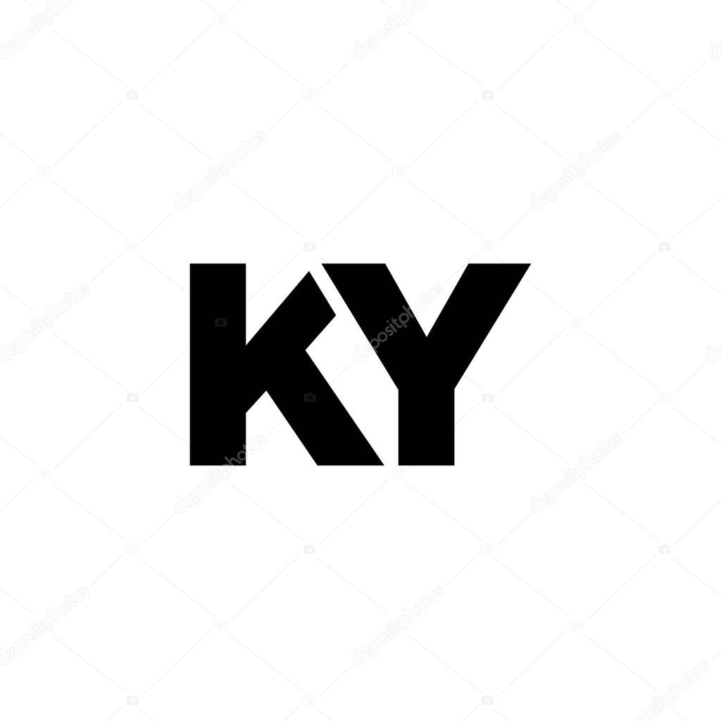 Trendy letter K and Y, KY logo design template. Minimal monogram initial based logotype for company identity.