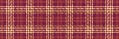 Fiber tartan vektörü pürüzsüz, çizgili kumaş kontrol arkaplanı. Kürk desenli tekstil ekoseli pembe ve kırmızı renkli..