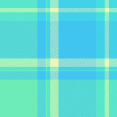Eksiksiz kumaş dokusu, mükemmel vektör kontrol şablonu. Paskalya tekstil ekoseli arkaplan tartanı, cyan ve nane renkleriyle.