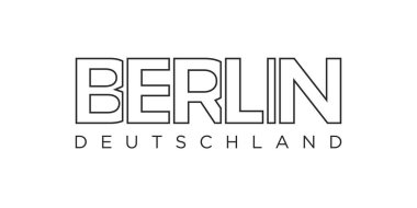Berlin Deutschland, modern ve yaratıcı vektör illüstrasyon tasarımı. Almanya şehri seyahat afişleri, posterler, web ve kartpostallar için tasarlanmıştır..