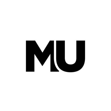 Moda harfi M ve U, MU logo tasarım şablonu. Şirket kimliği için asgari monogram tabanlı logotype.