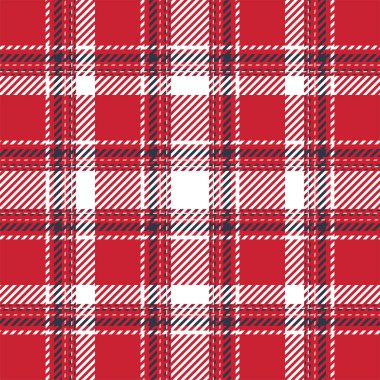 Kırmızılı ekose desenli. Kumaş dokusunu kontrol et. Vektör tekstil baskı tasarımı.