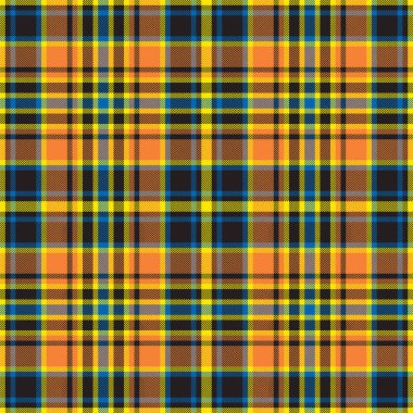 Ekose desenli turuncu. Kumaş dokusunu kontrol et. Vektör tekstil baskı tasarımı.