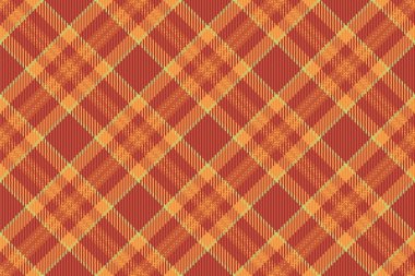 Asillik vektörü tekstil deseni, mikro tartan pürüzsüz kontrol. Endüstriyel ekose arkaplan dokusu kırmızı ve turuncu renkli.