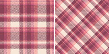 Seamless tartan background of vector check textile with a fabric texture pattern plaid set in skin colors. clipart