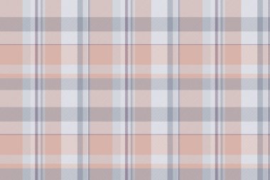 Beyaz ve açık renkli tekstil olmayan arka plan vektörü olan desenli ekose tartanın doku kontrolü kumaşı.