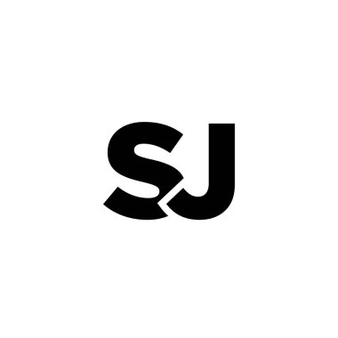 S ve J harfleri, SJ logo tasarım şablonu. Şirket kimliği için asgari monogram tabanlı logotype.