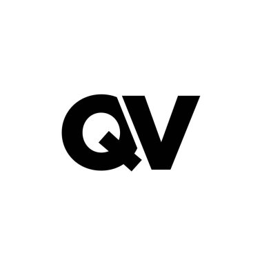 Q ve V harfi, QV logo tasarım şablonu. Şirket kimliği için asgari monogram tabanlı logotype.