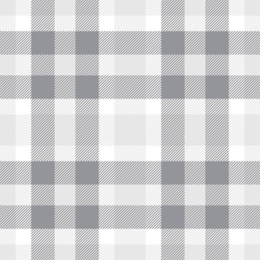 Ekose desenli siyah beyaz desenli. Kumaş dokusunu kontrol et. Vektör tekstil baskı tasarımı.