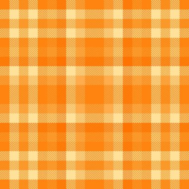 Ekoseli kumaşın desen vektör tartanı, kumaş dokusunu parlak ve turuncu renklerde kontrol eder..