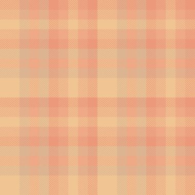 Checked fabric pattern textile, trade vector seamless background. Cover plaid tartan check texture in orange and dark salmon colors. clipart