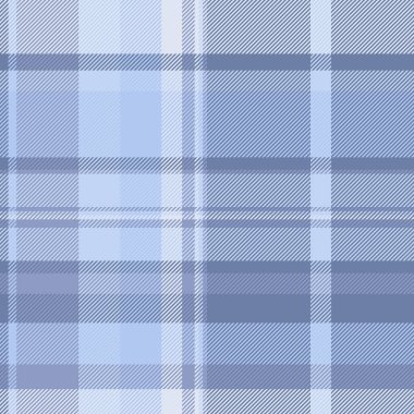 Açık ve mavi renklerde desensiz ekose kumaşlı desen vektör tartanın tekstil arkaplan kontrolü.