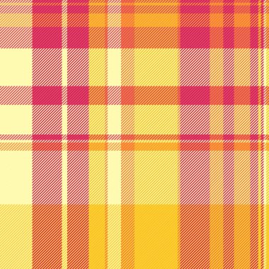 Kırmızı ve açık renklerde desensiz tekstil arkaplanı olan vektör kontrol kumaşı ekoseli tartan deseni.