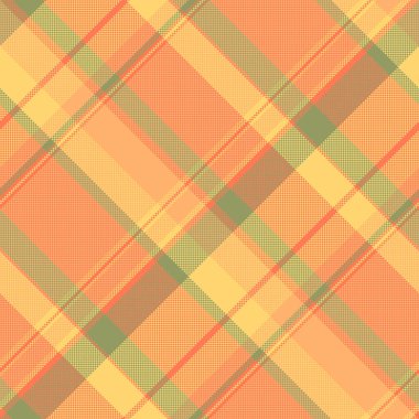 Grup ekose kontrol vektörü, Kanada desenli tartan pürüzsüz. Katman tekstil arka plan kumaşı mercan ve turuncu renklerde.