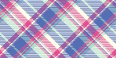 Kravat vektör şablonu kontrolü, deco dipsiz ekose tartan. Kovboy arka plan kumaş dokusu fildişi ve mavi renkli tekstil.