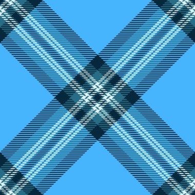 Pamuk arka plan kontrol vektörü, makine dokusu ekosesiz. Fiber tartan desenli kumaş. Cyan ve koyu renkli..