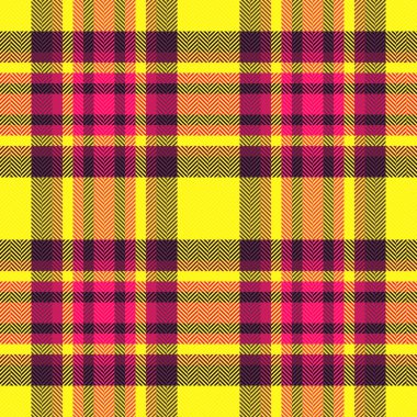 Pembe ve parlak renklerde tekstil dokusu vektör kontrollü desenli kumaş ekoseli arkaplan tartsız.