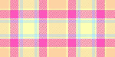 Atkı desenli kumaş, fabrika arkaplan tartan kumaş. Hindistan ışık ve turuncu renklerdeki ekosesiz vektörleri kontrol eder.