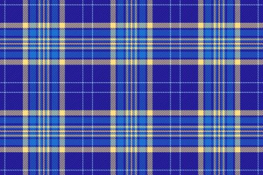 Yaz zamanı tartan vektör dokusu, Hindistan ekose desenli arka plan. Yaş kontrolü kumaş pürüzsüz çivit ve mavi renk.
