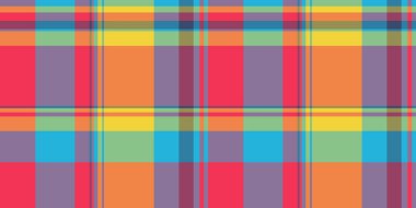 Güzel desenli ekoseli, oda kumaşı kontrollü tartan. Tekstil vektör arkaplan dokusunu pastel ve turuncu renkte perakende yap.