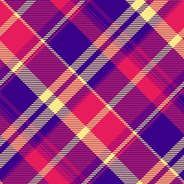 Cadılar Bayramı desenli tartan, dikişsiz kumaş taşıyıcısı. Doğum günü arkaplan deseni ekose tekstil menekşe ve kırmızı renkler.