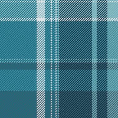 Tesadüfi kumaş arka plan kusursuz, popüler tartan tekstil vektörü. Cyan ve koyu renkli ekose desenleri kontrol et.