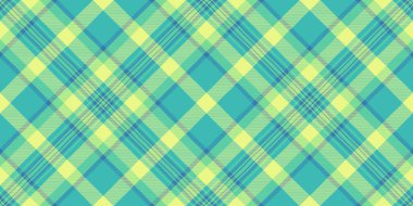 Şapka dokusunu kontrol et, zarif kumaş kumaş ekoseli kumaş. Gök mavisi ve kireç renginde yapısal vektör pürüzsüz arkaplan deseni.