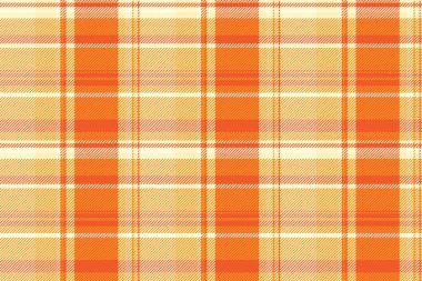Sevgililer Günü tekstil desenleri, karışık kontrol vektör tartan. Yorgan arka plan ekose kumaş dokusu turuncu ve açık sarı.