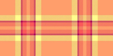 Düzenli vektörsüz doku, yıldönümü ekose kontrolü. Bahçe tekstil desenli turuncu ve sarı renkli kumaş..