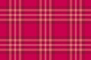 Masa örtüsü, kumaş özgeçmiş kontrolü, Meksika ekose kumaşı. Kış desenli vektör dokusu kırmızı ve pembe renklerde pürüzsüz.