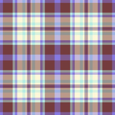 Kumaş kumaş kumaş tartan, takım elbise vektör arka planı pürüzsüz. Ekose desenini ışık ve menekşe renginde kontrol et.
