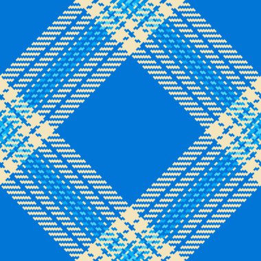 Tartan kumaş dokusunun arka plan desenli ekoseli. Cyan ve açık renkli tekstil kontol vektörlü..