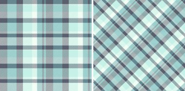 Ekose ekoseli kumaşın arka plan dokusunu tekstil vektör kumaşıyla kontrol et. Kış renklerinde ayarlanmış. Giysiler için şık gingham desenleri.