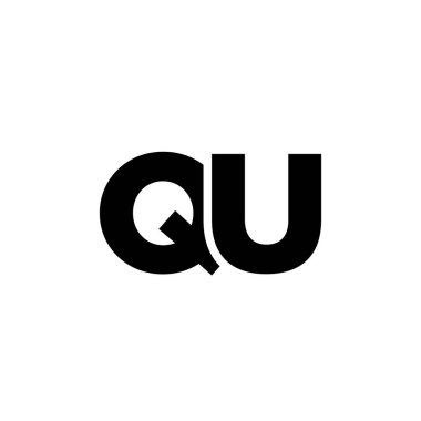Q ve U harfi, QU logo tasarım şablonu. Şirket kimliği için asgari monogram tabanlı logotype.