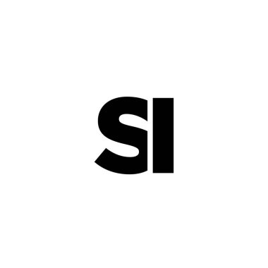 S harfi ve ben, SI logo tasarım şablonu. Şirket kimliği için asgari monogram tabanlı logotype.