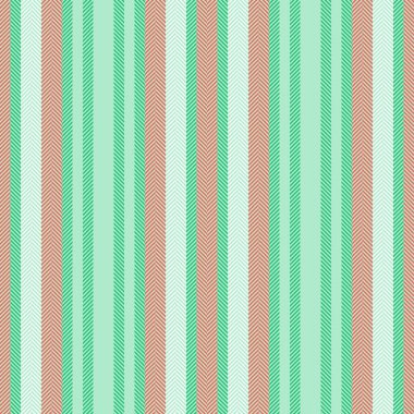 Terzi dokusu dikey kumaş, karışık desenli dikişsiz vektör. Bebek çizgileri tekstil arkaplan çizgisi ışık ve nane renkleriyle.