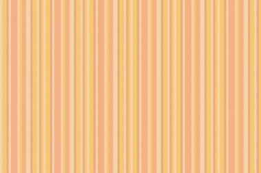 Davetiye arka plan deseni, çok renkli dikey tekstil çizgileri. Süslü çizgili turuncu ve açık renkli kusursuz vektör kumaşı.