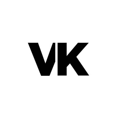 V ve K harfleri, VK logo tasarım şablonu. Şirket kimliği için asgari monogram tabanlı logotype.