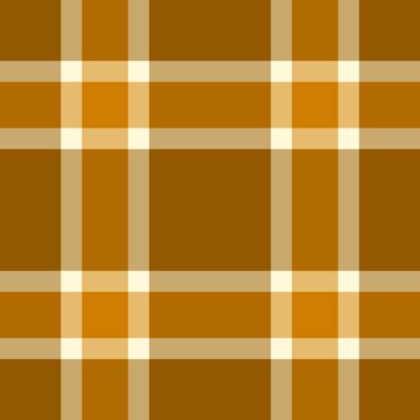 Kehribar ve mısır ipeği renklerinde tartan dokusuna vektör kontrolü yapan dikişsiz desenli arkaplan kumaşı..