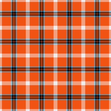 Turuncu ve parlak renklerde kusursuz doku kontrolü deseni olan kumaş tartan arkaplanının vektör tekstili.