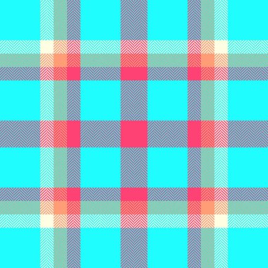 Yeni vektör tekstil dokusu, arkaplan dikişsiz ekoseli örtüsü. Palto desenli tartan kumaş mavi ve kırmızı renklerde kontrol edilsin.