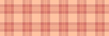 70 'lerin desensiz vektörü, İngiliz tartan özgeçmiş kontrolü. Tekstil kumaş desenini kırmızı ve turuncu renkte hasat et.